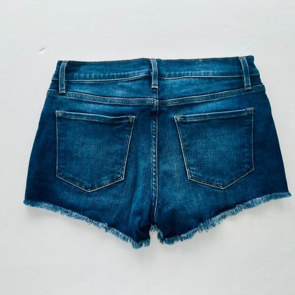 Frame Denim Le Cutoff Jean Shorts Size 26 Medium Blue Wash Fray Hem 3" Inseam - Picture 4 of 6